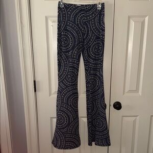 South Moon Under Blue and White Swirl Flare Pants